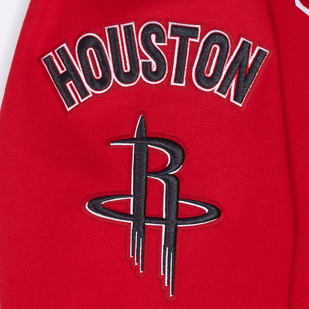 Pro Standard Men's Houston Rockets Red Rib Mash Up Fleece Pullover Hoodie product image
