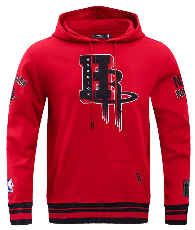 Pro Standard Men's Houston Rockets Red Rib Mash Up Fleece Pullover Hoodie product image