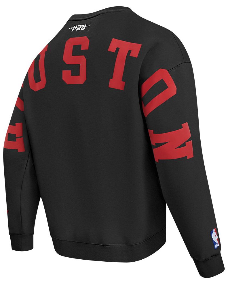 Pro Standard Men's Houston Rockets Black Wing Span Drop Fleece Crew Sweatshirt product image