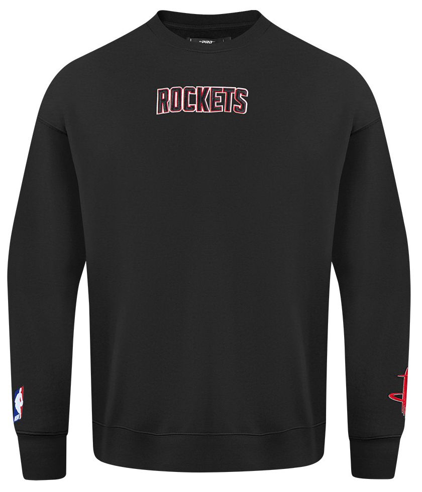 Pro Standard Men's Houston Rockets Black Wing Span Drop Fleece Crew Sweatshirt product image