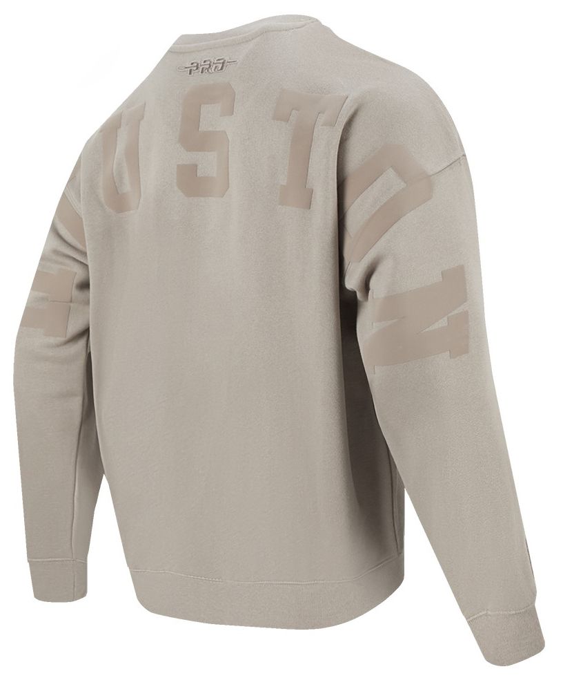 Pro Standard Men's Houston Rockets Taupe Wing Span Drop Fleece Crew Sweatshirt product image