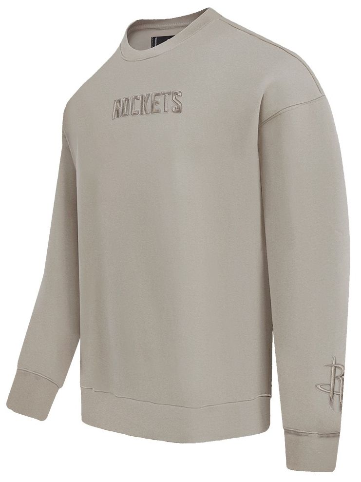 Pro Standard Men's Houston Rockets Taupe Wing Span Drop Fleece Crew Sweatshirt product image