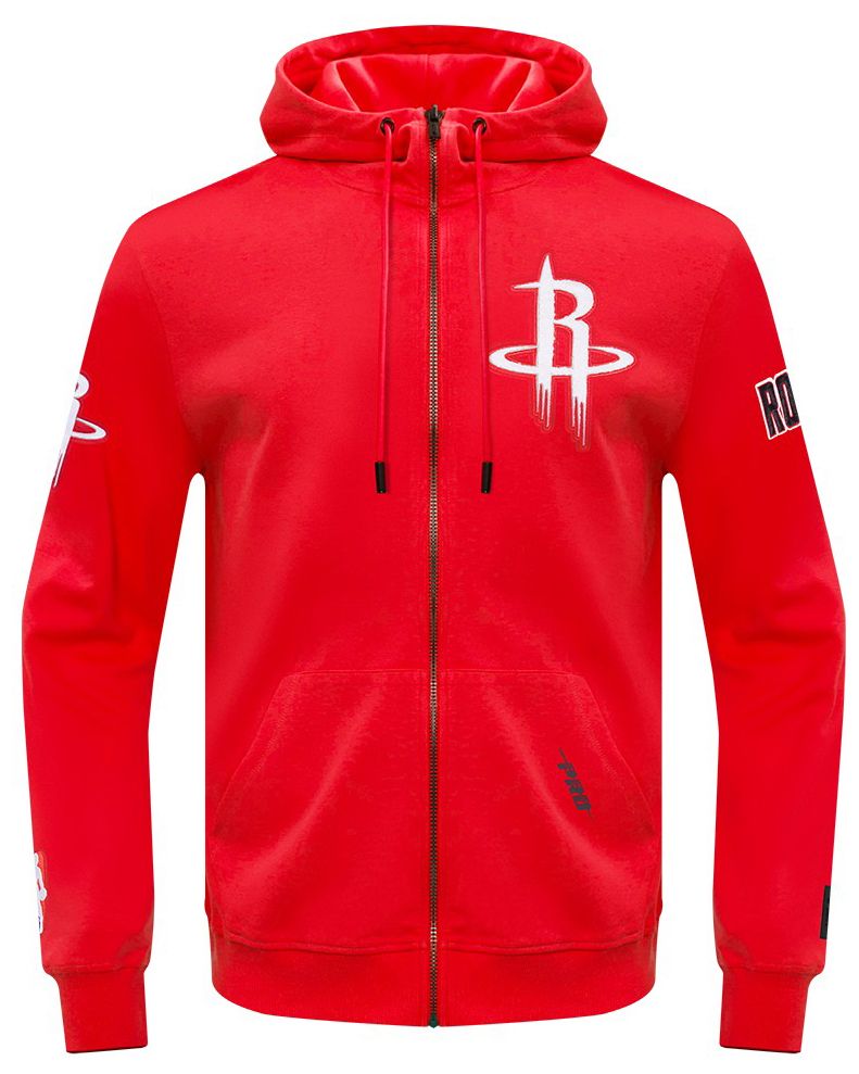 Pro Standard Men's Houston Rockets Red Classic Chenille Full Zip Hoodie product image