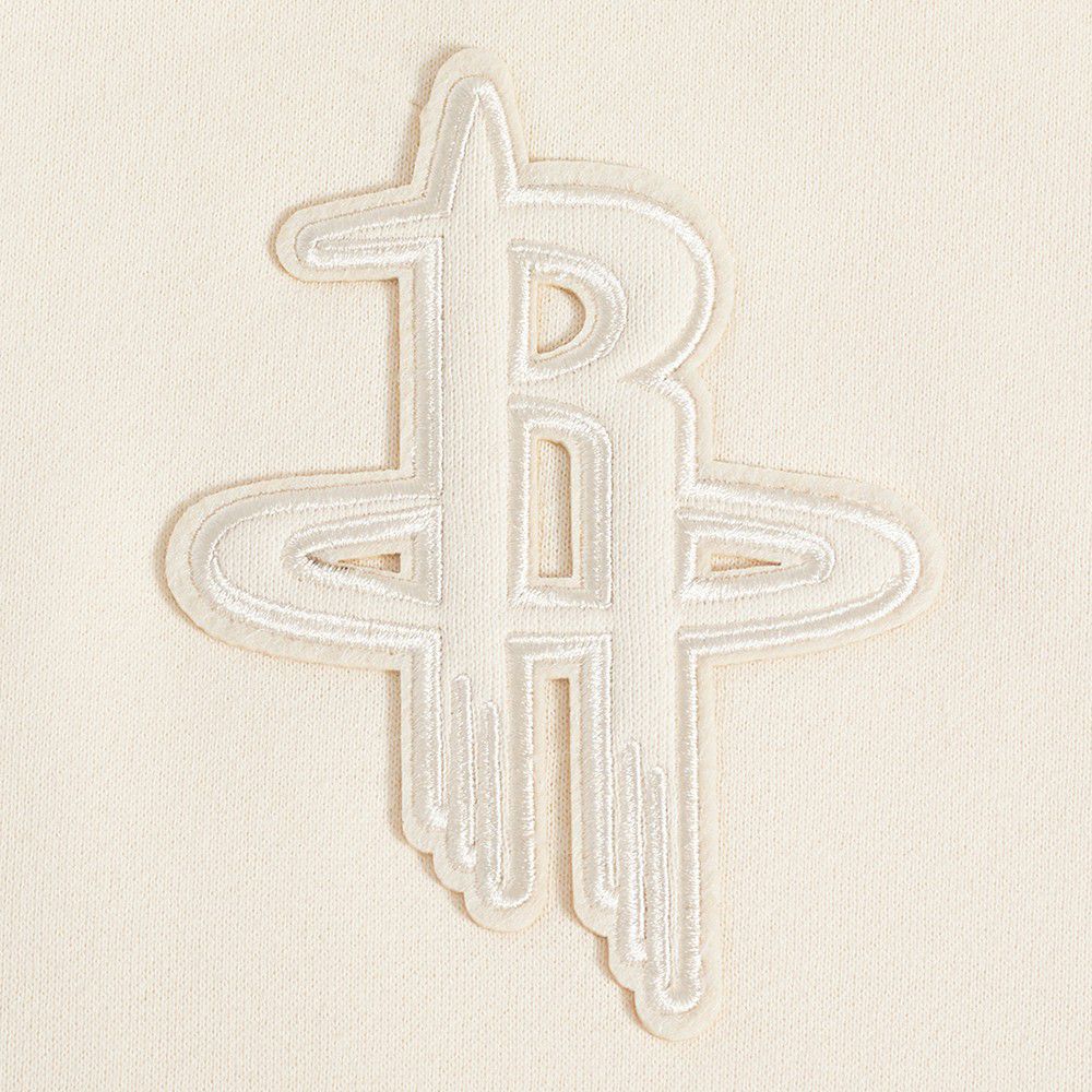 Pro Standard Men's Houston Rockets Off White Neutral Drop Fleece Hoodie product image