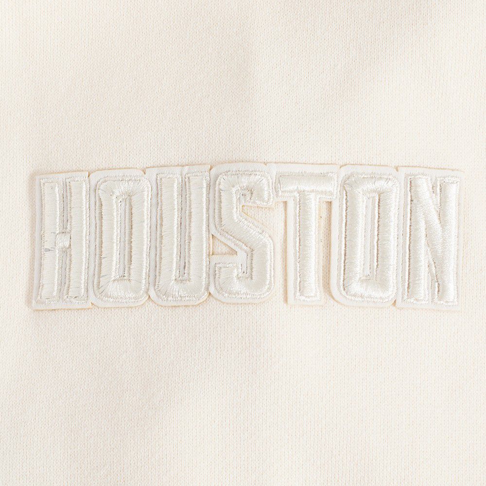 Pro Standard Men's Houston Rockets Off White Neutral Drop Fleece Hoodie product image