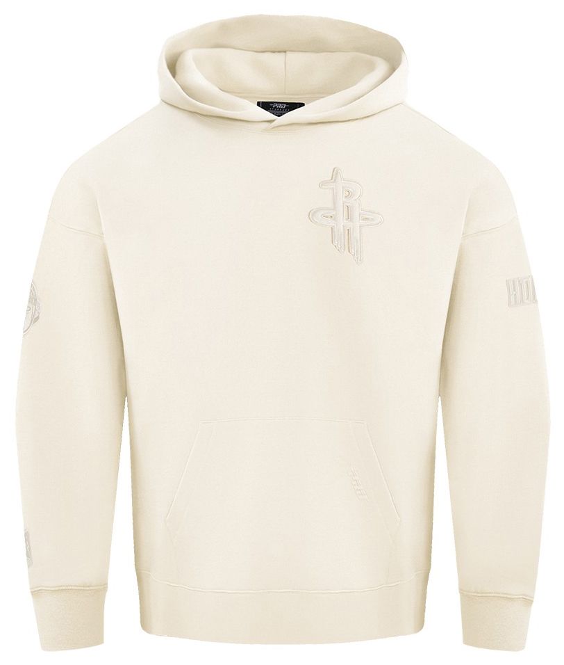 Pro Standard Men's Houston Rockets Off White Neutral Drop Fleece Hoodie product image