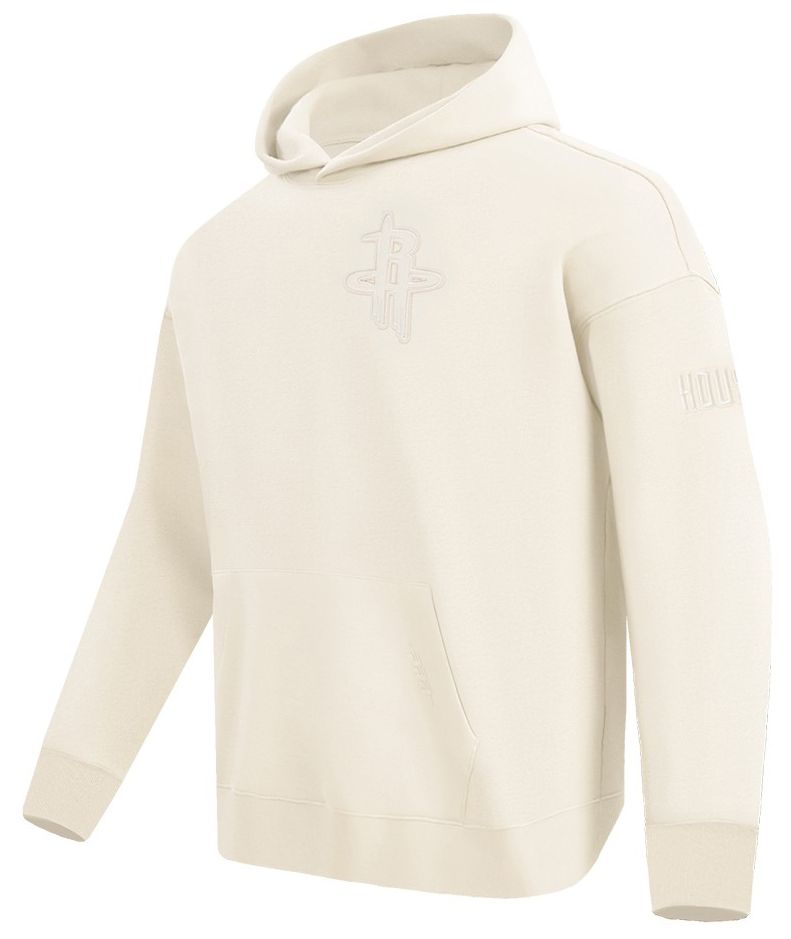 Pro Standard Men's Houston Rockets Off White Neutral Drop Fleece Hoodie product image