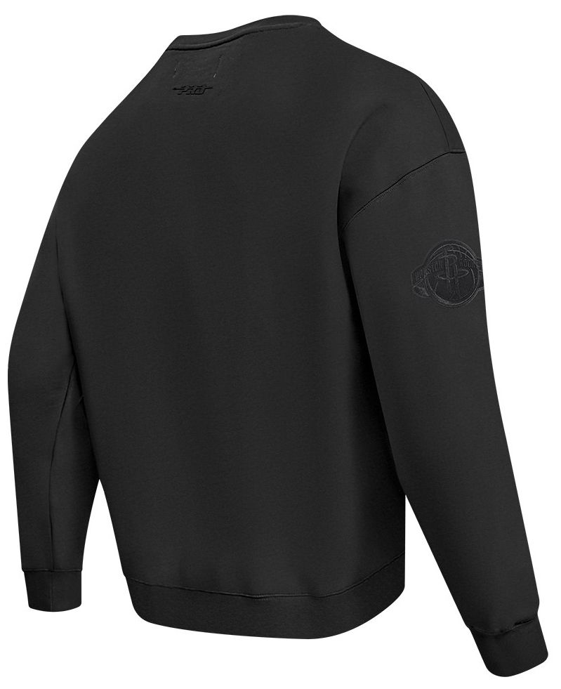 Pro Standard Men's Houston Rockets Black Neutral Drop Fleece Crewneck Sweatshirt product image