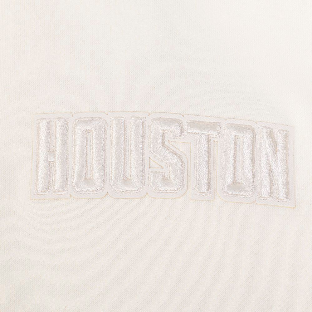 Pro Standard Men's Houston Rockets Off White Neutral Drop Crewneck Sweatshirt product image