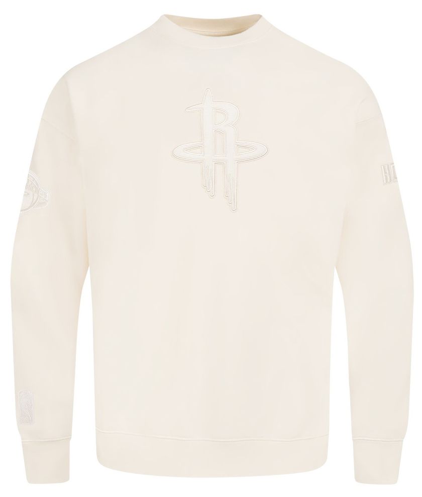 Pro Standard Men's Houston Rockets Off White Neutral Drop Crewneck Sweatshirt product image