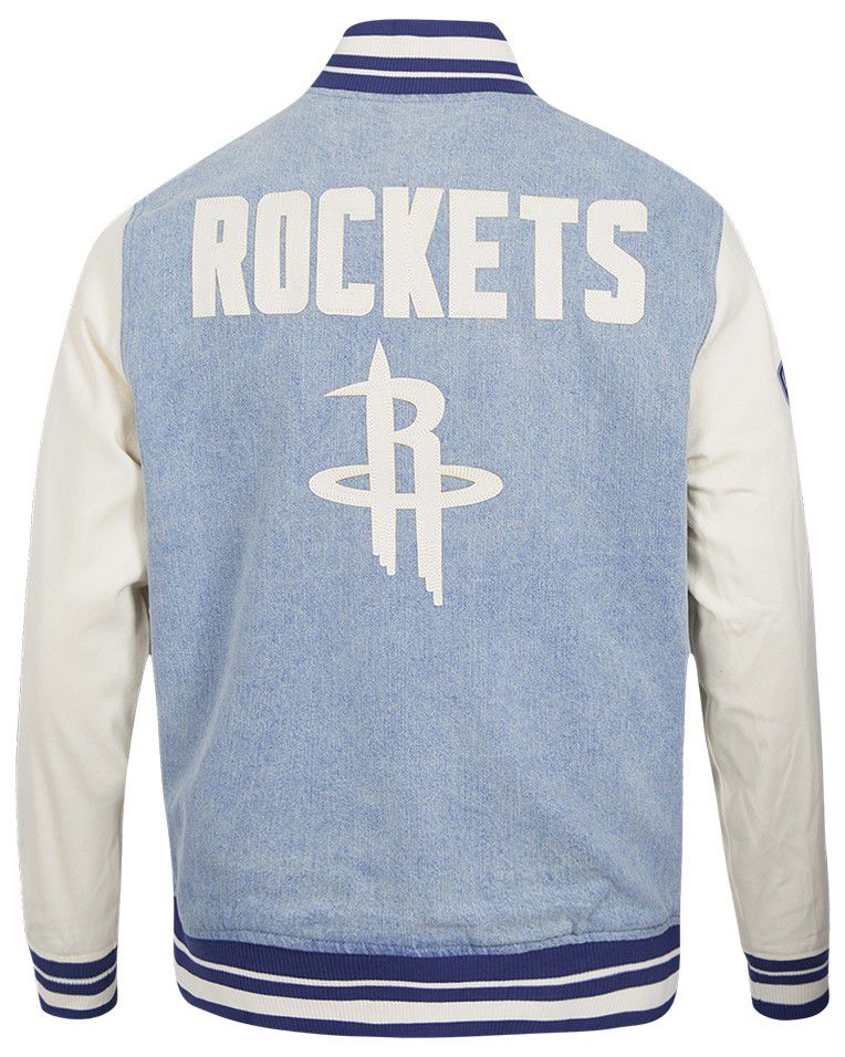 Pro Standard Men's Houston Rockets Denim Varsity Jacket product image
