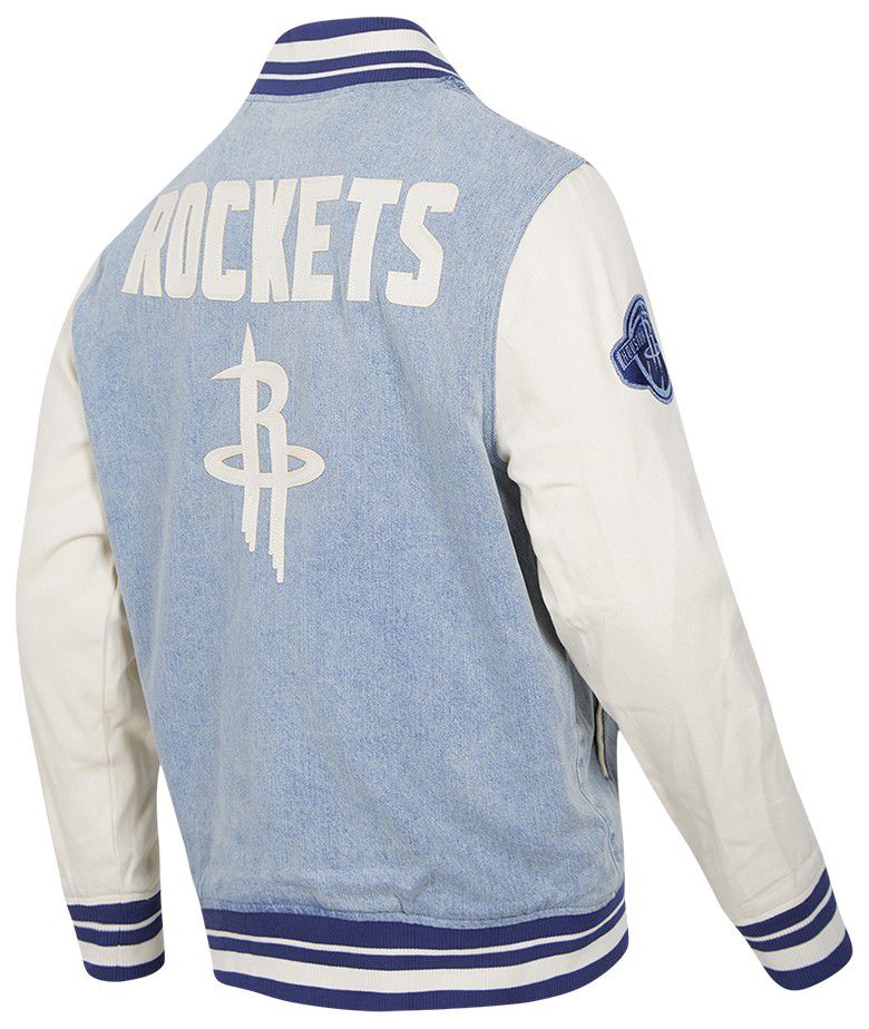 Pro Standard Men's Houston Rockets Denim Varsity Jacket product image
