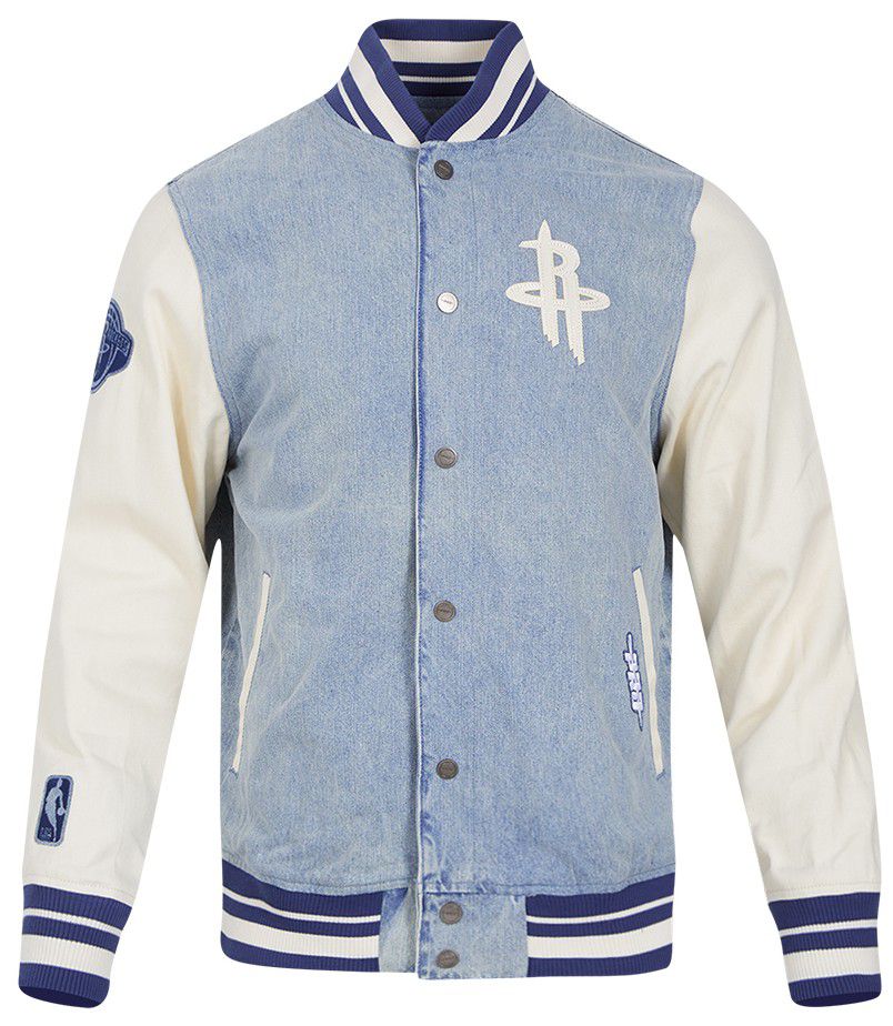 Pro Standard Men's Houston Rockets Denim Varsity Jacket product image