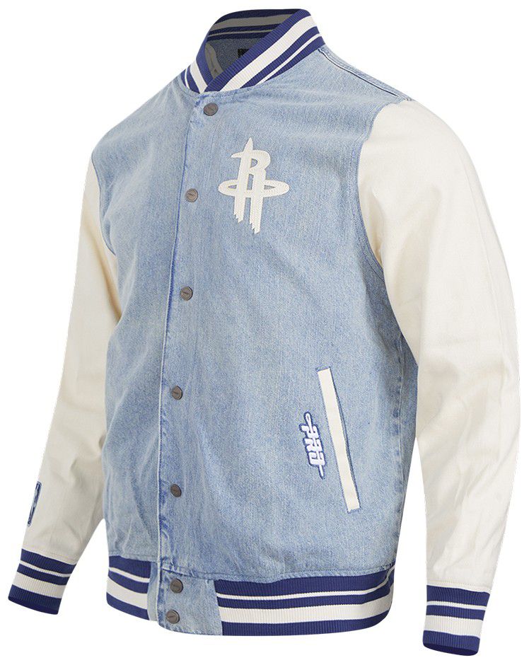 Pro Standard Men's Houston Rockets Denim Varsity Jacket product image