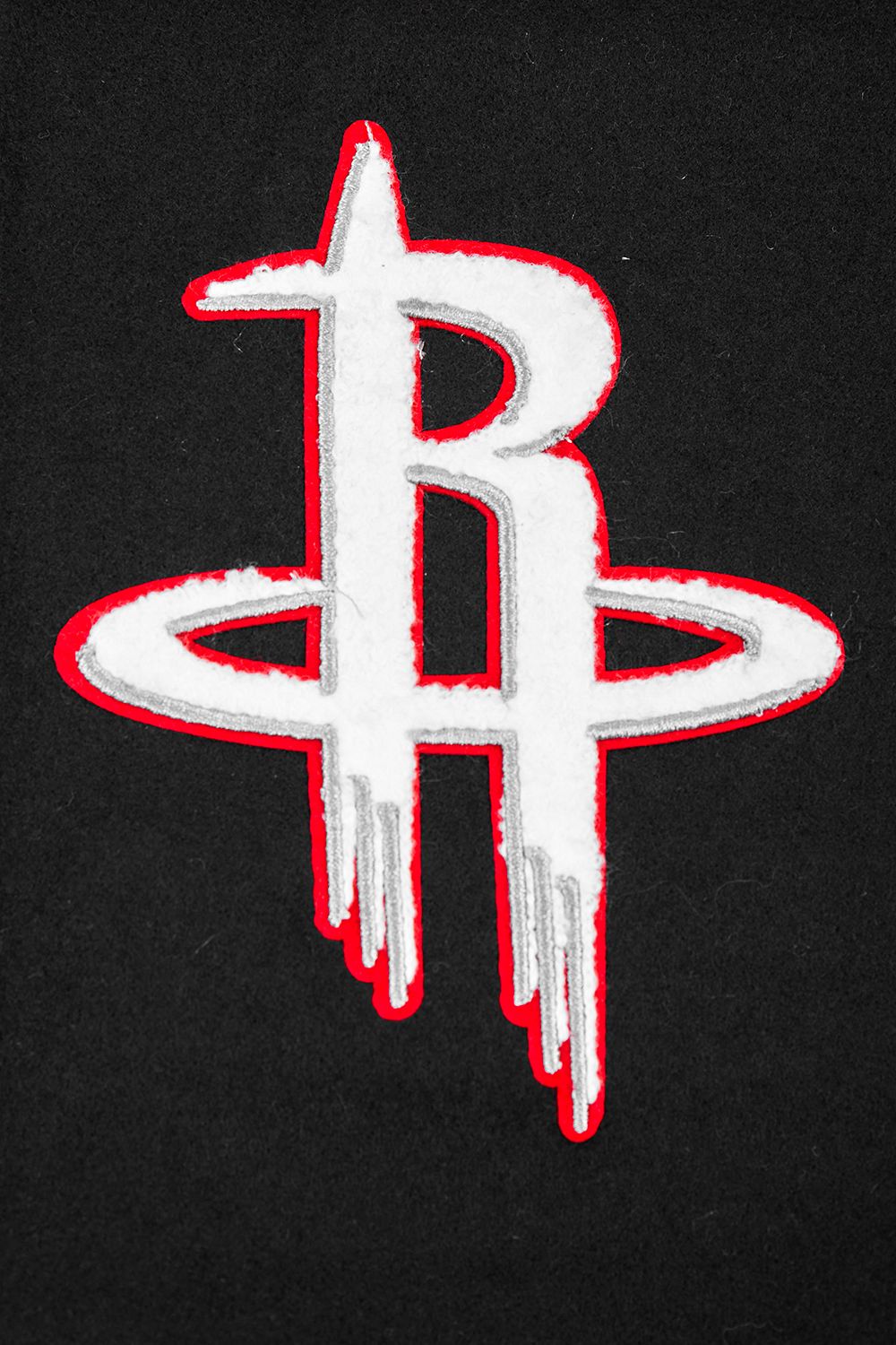 Pro Standard Men's Houston Rockets Black Script Tail Rib Wool Varsity Jacket product image