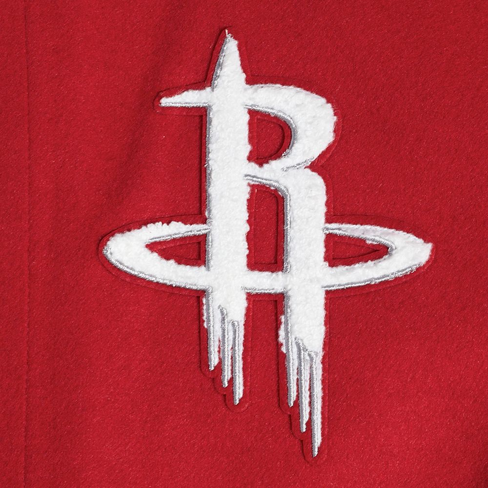 Pro Standard Men's Houston Rockets Red Script Tail Rib Wool Varsity Jacket product image