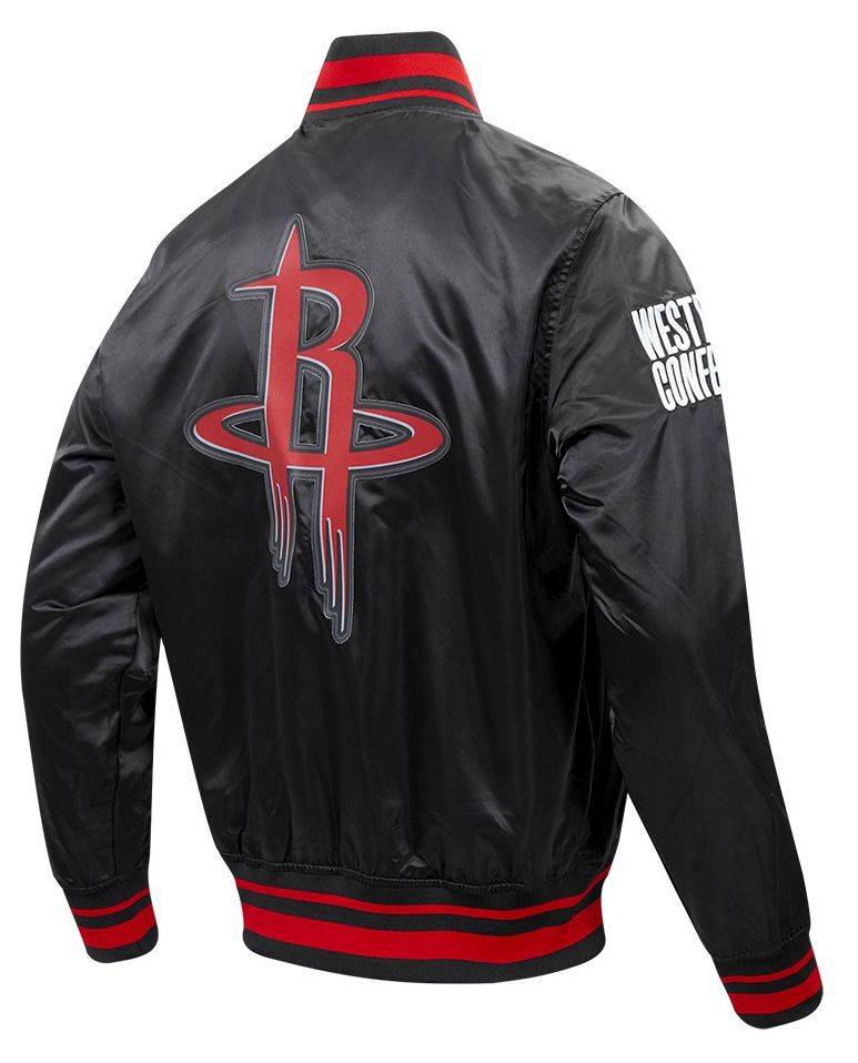 Pro Standard Men's Houston Rockets Black Script Tail Satin Jacket product image