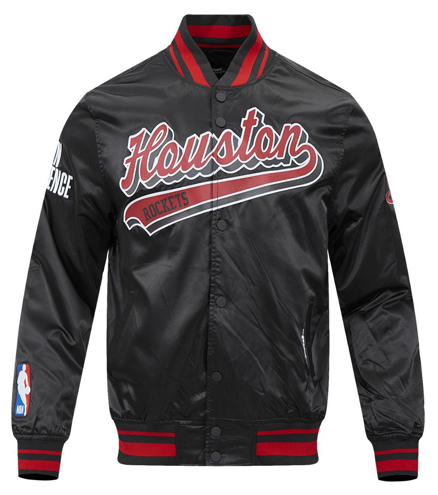 Pro Standard Men's Houston Rockets Black Script Tail Satin Jacket product image