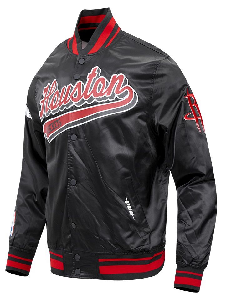 Pro Standard Men's Houston Rockets Black Script Tail Satin Jacket product image