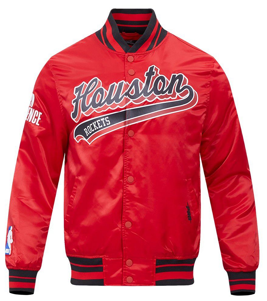 Pro Standard Men's Houston Rockets Red Script Tail Satin Jacket product image