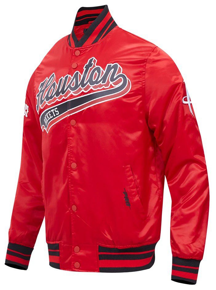 Pro Standard Men's Houston Rockets Red Script Tail Satin Jacket product image