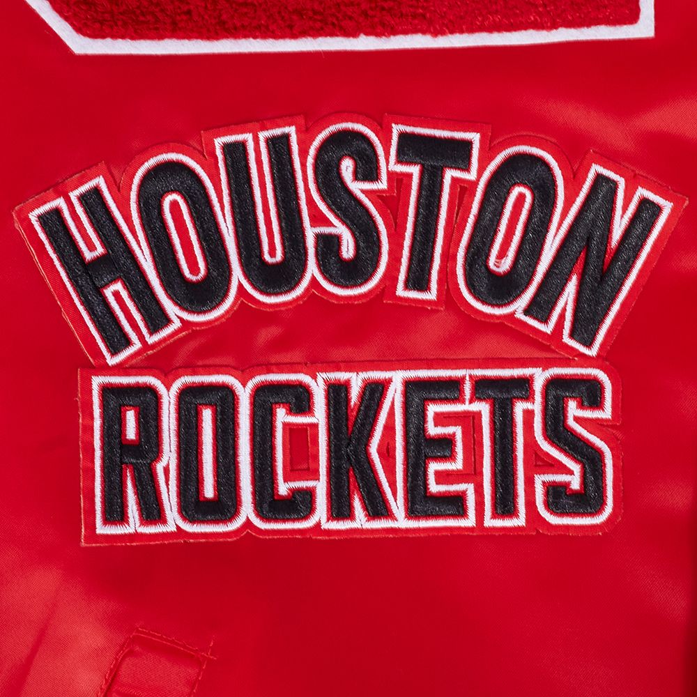 Pro Standard Men's Houston Rockets Red Mash Up Rib Satin Jacket product image