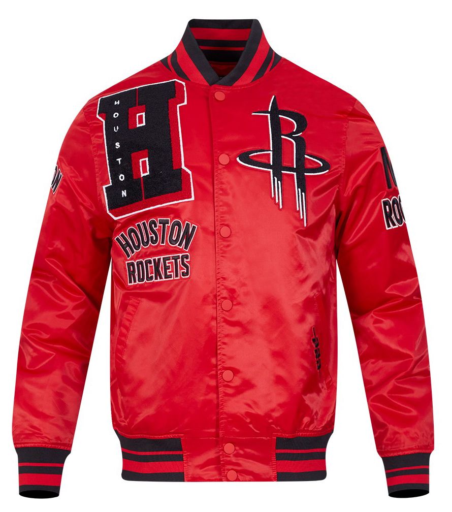 Pro Standard Men's Houston Rockets Red Mash Up Rib Satin Jacket product image
