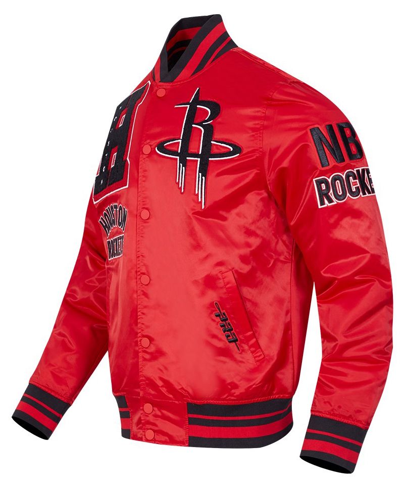 Pro Standard Men's Houston Rockets Red Mash Up Rib Satin Jacket product image