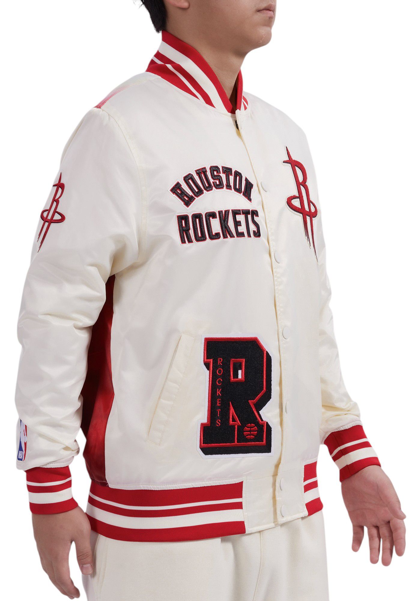 Pro Standard Adult Houston Rockets Off White Sublimated Satin Jacket product image