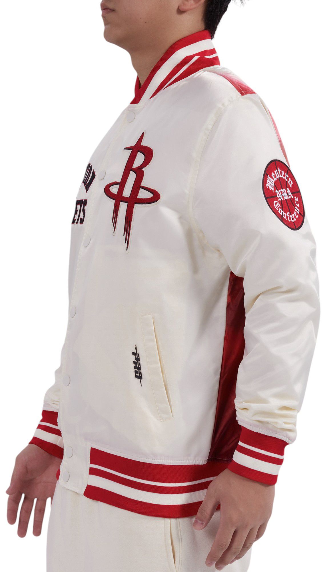 Pro Standard Adult Houston Rockets Off White Sublimated Satin Jacket product image
