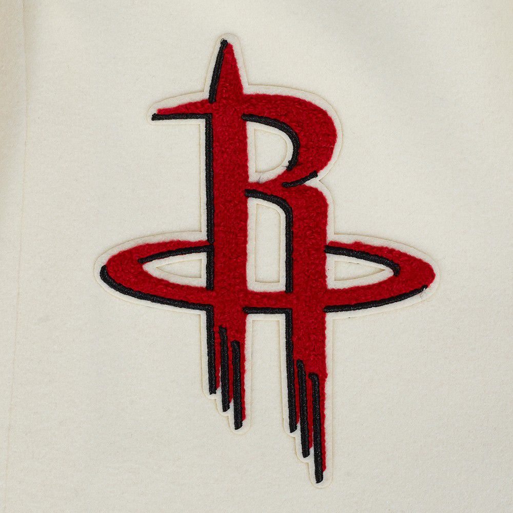 Pro Standard Men's Houston Rockets Off White Retro Classics Rib Wool Varsity Jacket product image