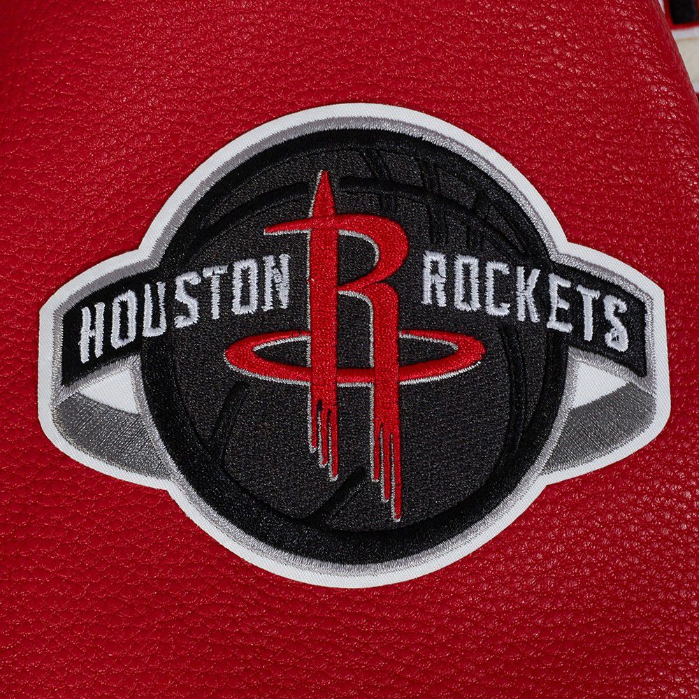Pro Standard Men's Houston Rockets Off White Retro Classics Rib Wool Varsity Jacket product image