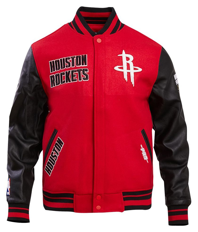 Pro Standard Men's Houston Rockets Red Classic Rib Wool Varsity Jacket product image