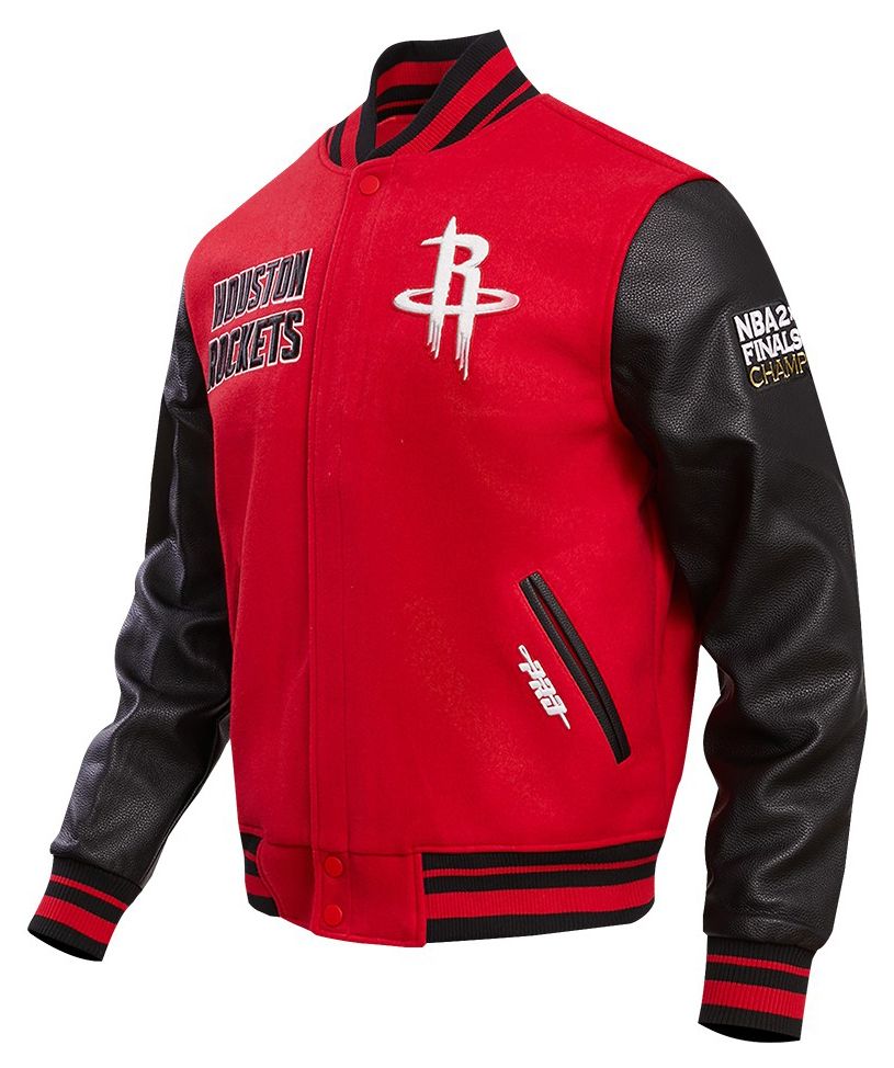 Pro Standard Men's Houston Rockets Red Classic Rib Wool Varsity Jacket product image