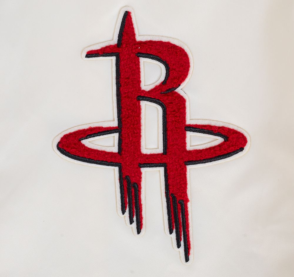 Pro Standard Men's Houston Rockets Off White Retro Classics Rib Satin Jacket product image