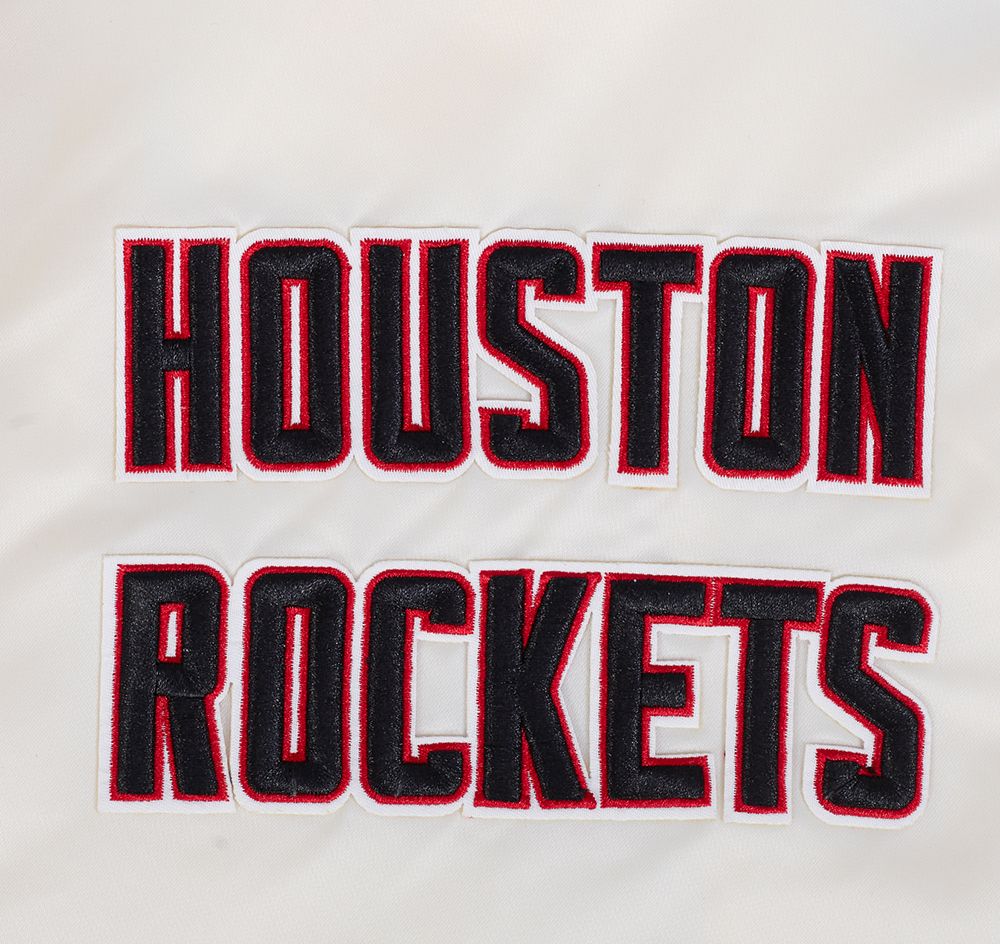 Pro Standard Men's Houston Rockets Off White Retro Classics Rib Satin Jacket product image