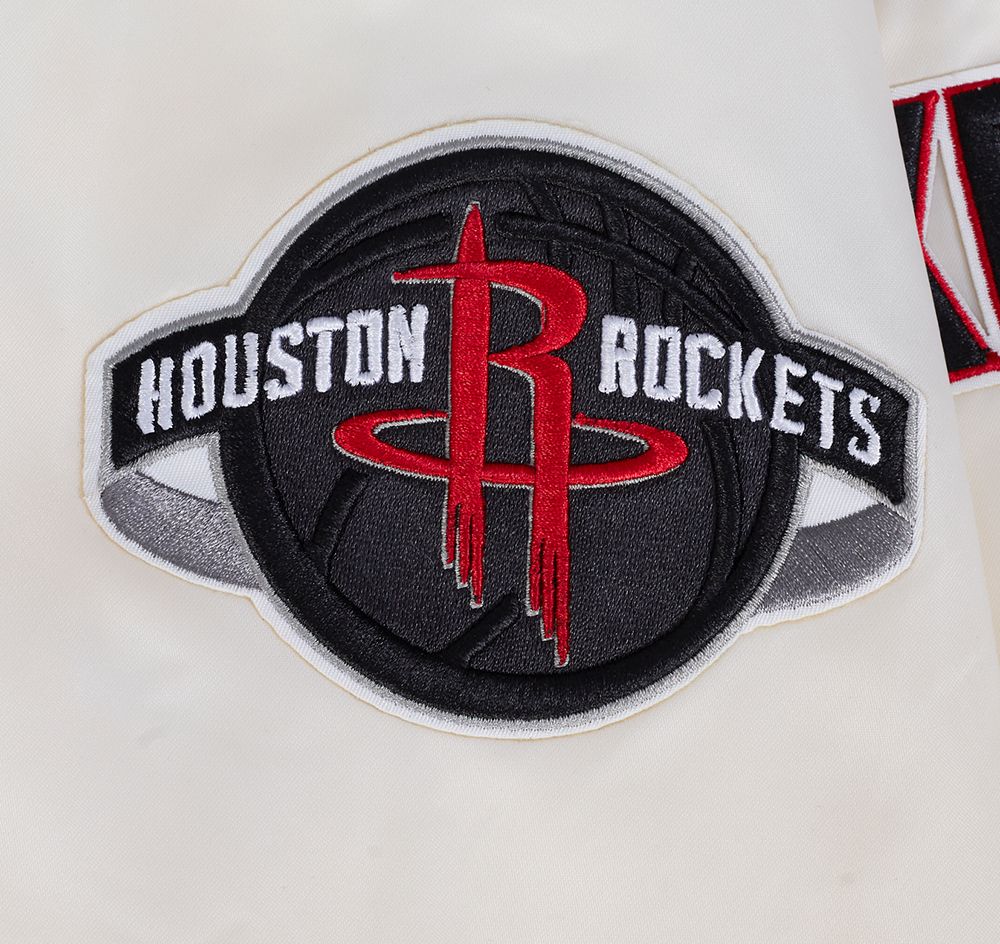 Pro Standard Men's Houston Rockets Off White Retro Classics Rib Satin Jacket product image