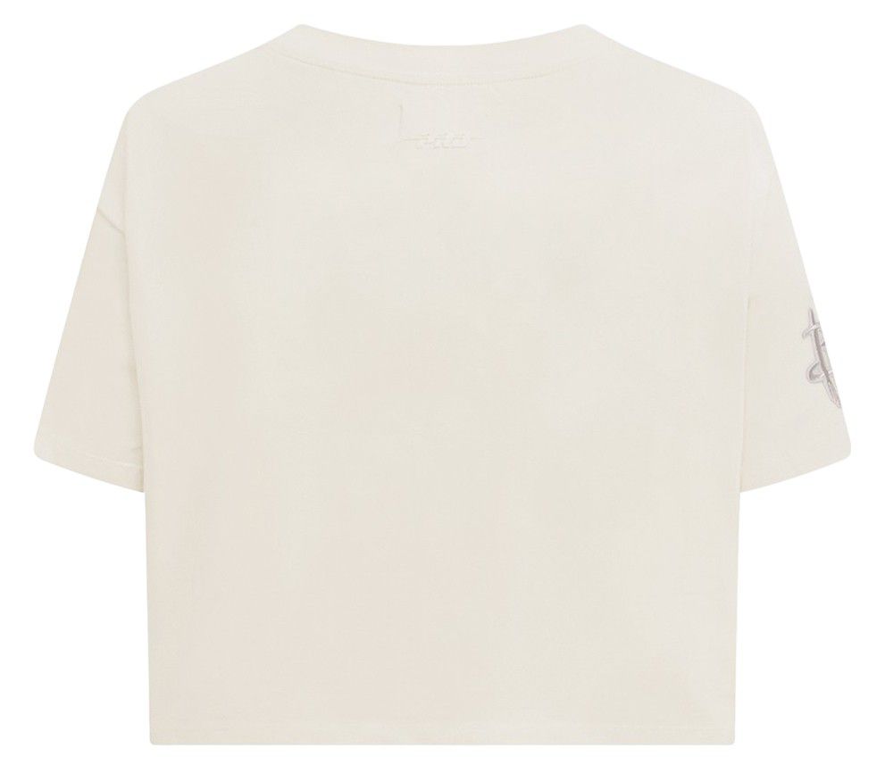 Pro Standard Women's Houston Rockets Off-White Neutral Boxy Cropped T-Shirt product image