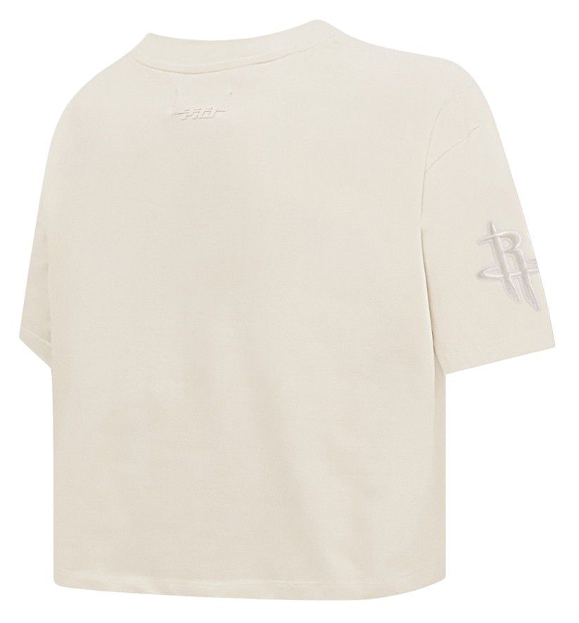 Pro Standard Women's Houston Rockets Off-White Neutral Boxy Cropped T-Shirt product image