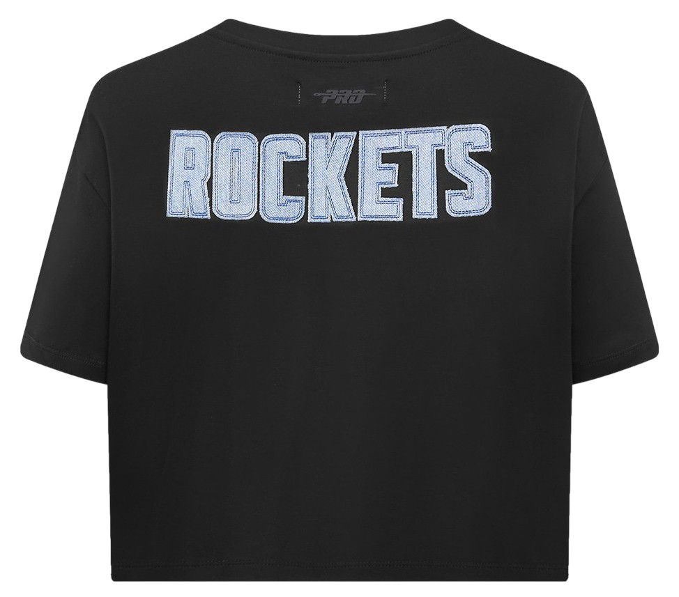 Pro Standard Women's Houston Rockets Black Varsity Blues Boxy Cropped T-Shirt product image