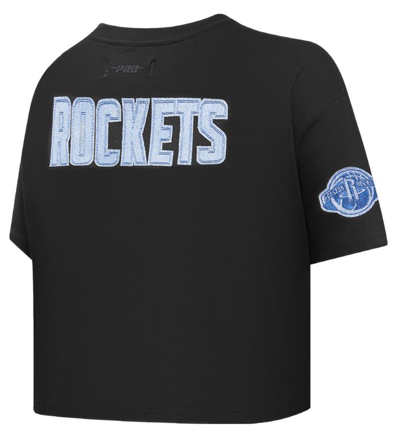 Pro Standard Women's Houston Rockets Black Varsity Blues Boxy Cropped T-Shirt product image