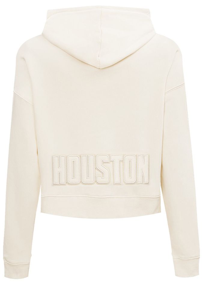 Pro Standard Women's Houston Rockets Off White Neutral Cropped Fleece Pullover Hoodie product image
