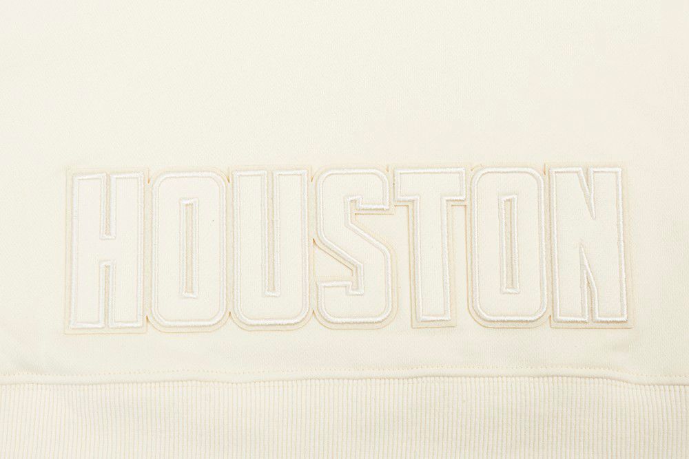 Pro Standard Women's Houston Rockets Off White Neutral Cropped Fleece Pullover Hoodie product image