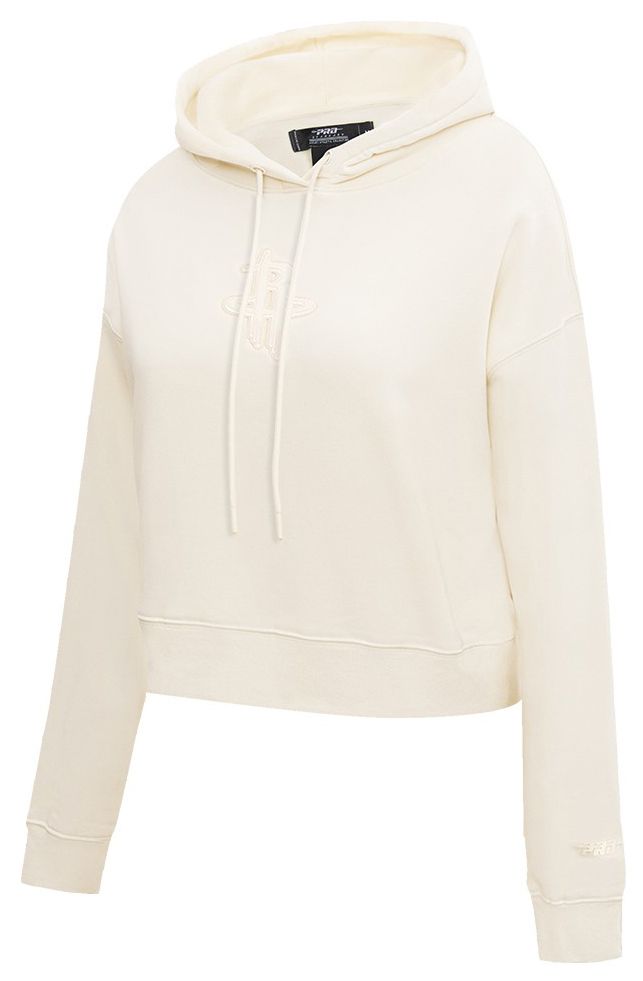 Pro Standard Women's Houston Rockets Off White Neutral Cropped Fleece Pullover Hoodie product image