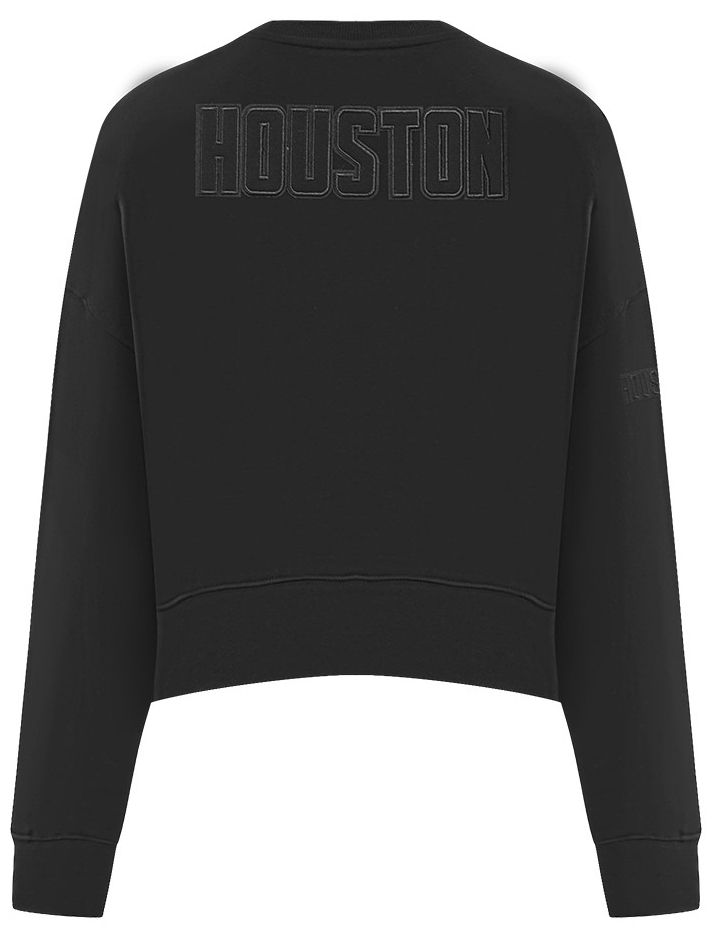 Pro Standard Women's Houston Rockets Black Neutral Fleece Crewneck Sweatshirt product image