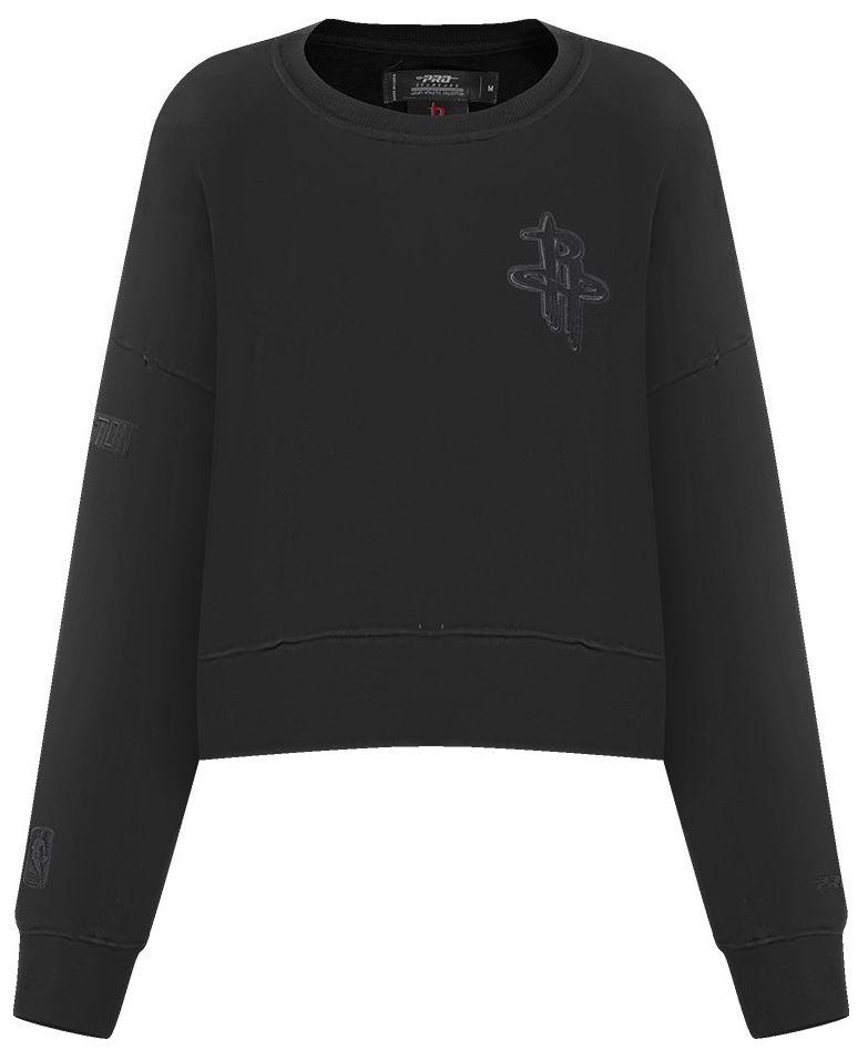 Pro Standard Women's Houston Rockets Black Neutral Fleece Crewneck Sweatshirt product image