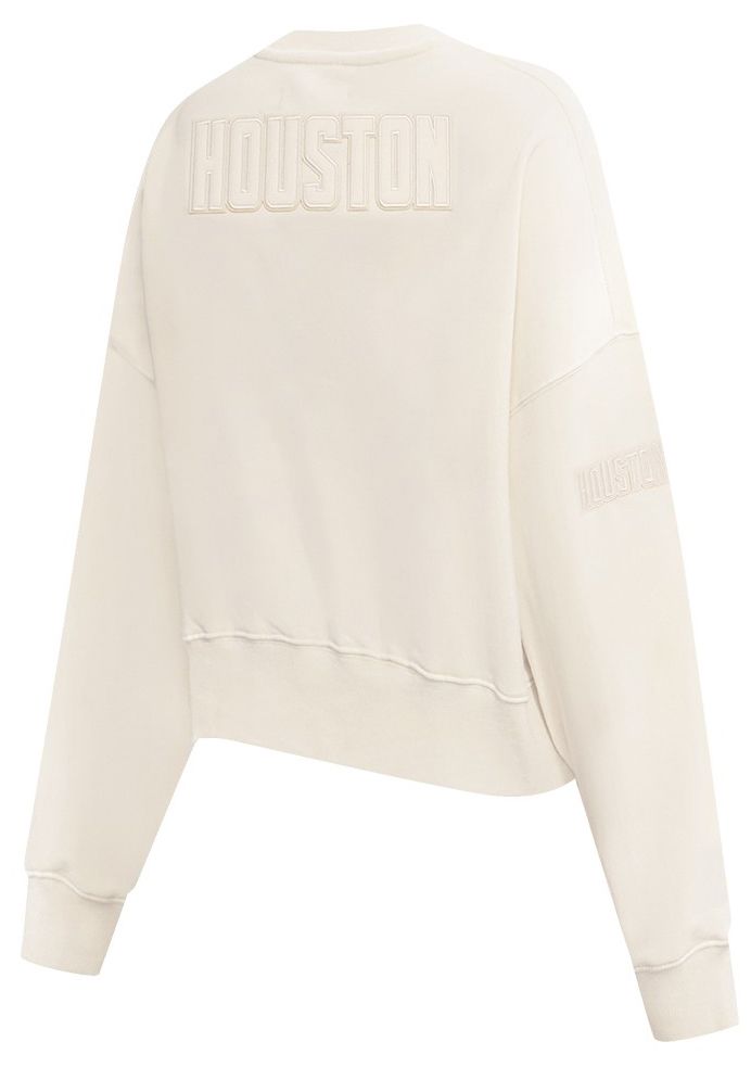 Pro Standard Women's Houston Rockets Off White Neutral Fleece Crewneck Sweatshirt product image