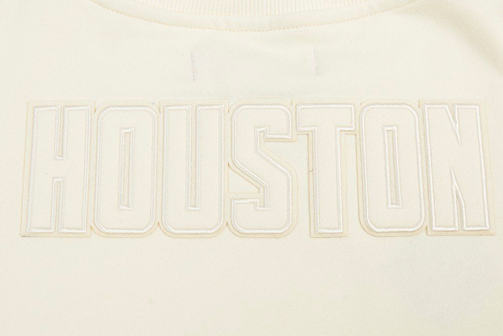 Pro Standard Women's Houston Rockets Off White Neutral Fleece Crewneck Sweatshirt product image