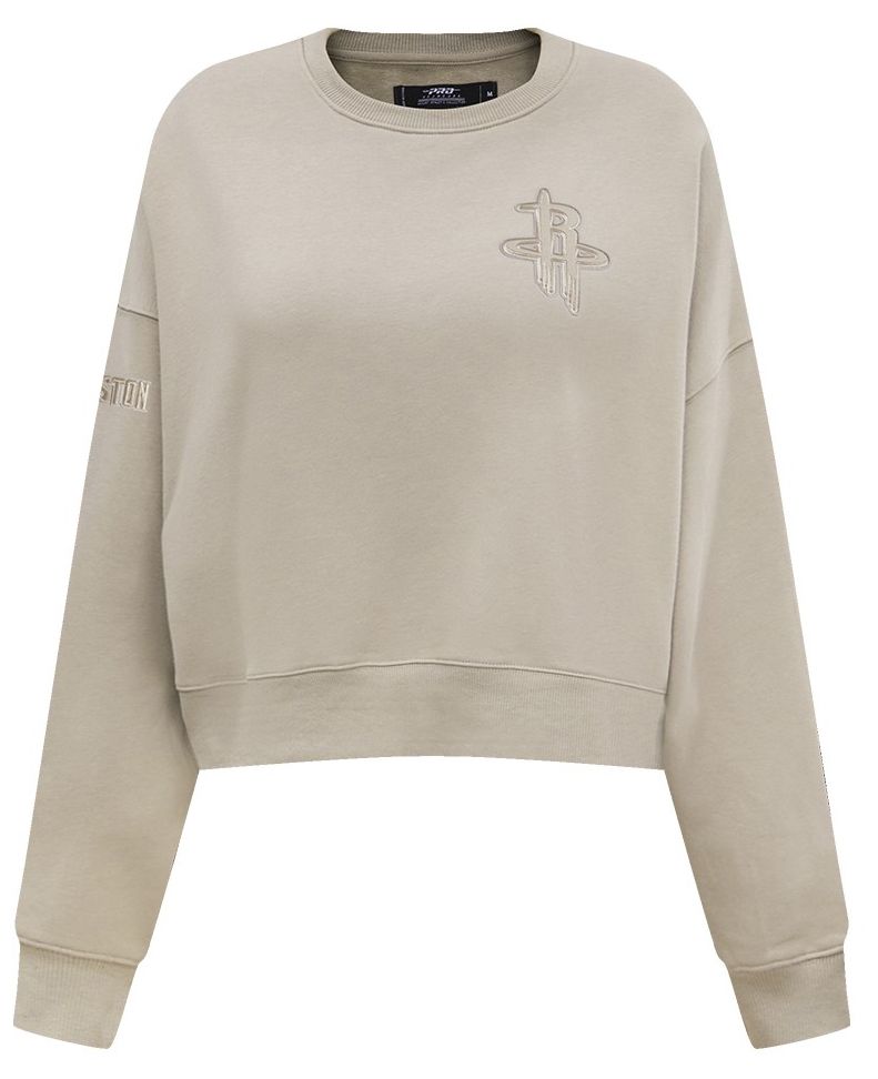 Pro Standard Women's Houston Rockets Taupe Neutral Fleece Crewneck Sweatshirt product image