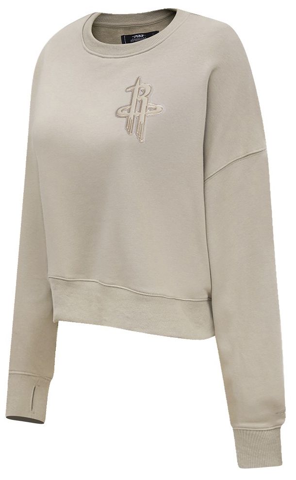 Pro Standard Women's Houston Rockets Taupe Neutral Fleece Crewneck Sweatshirt product image